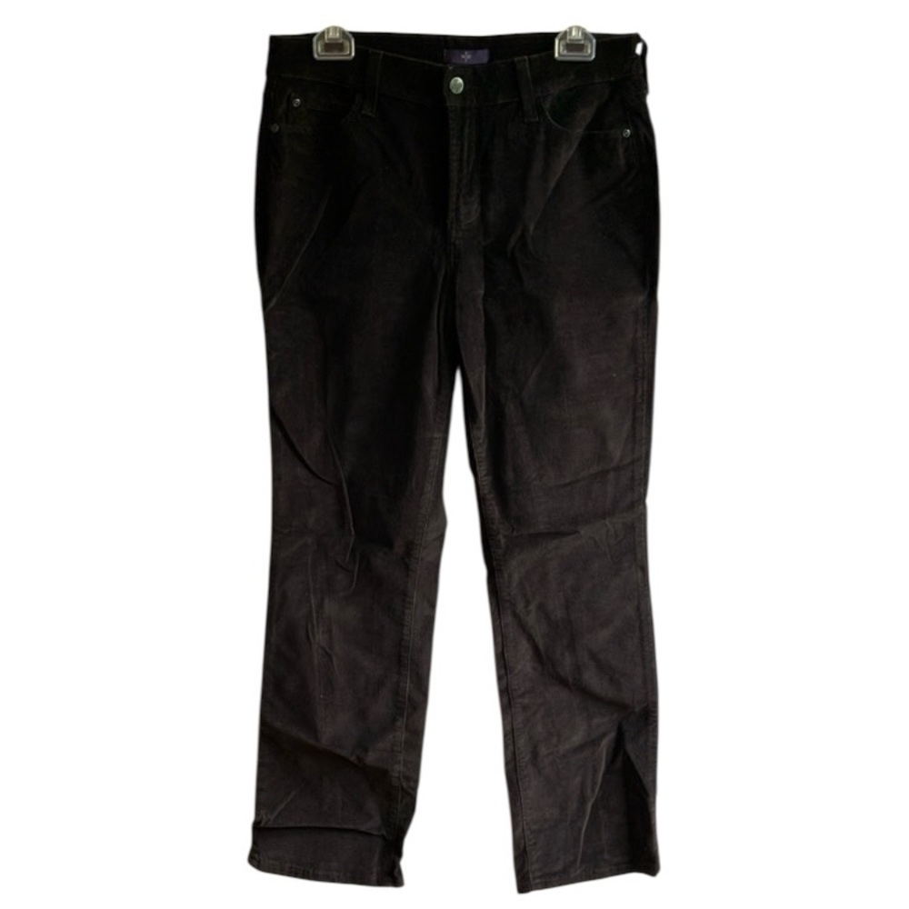 NYDJ Brown Corduroy Straight Leg Pants Size 10 Cozy Fall Academia Classic